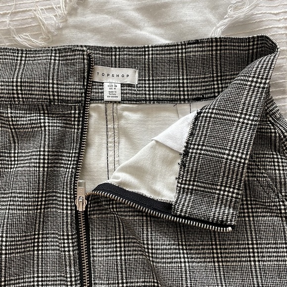 Topshop high waisted plaid mini skirt - us 4, uk 8 - Picture 3 of 4